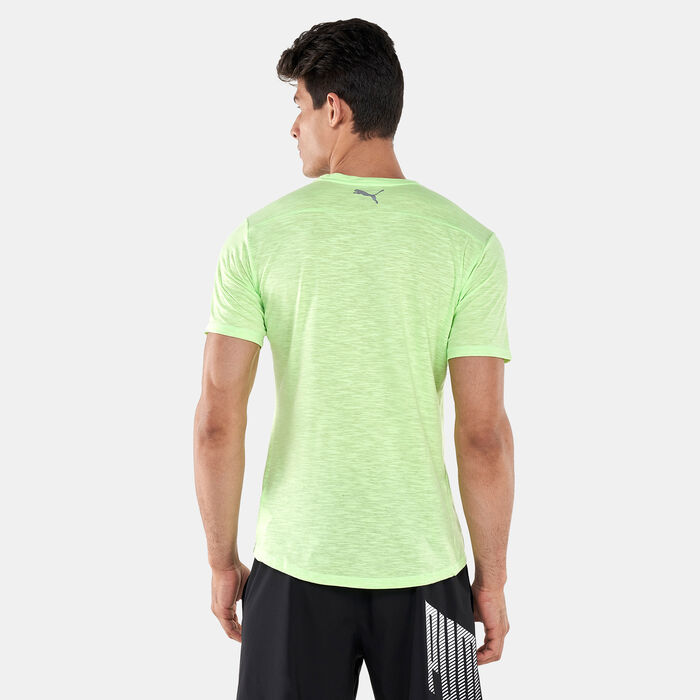 PUMA Men's Run Logo T-Shirt Green PUMA Men's Run Logo T-Shirt Green image number 1