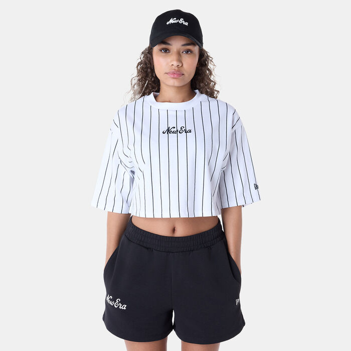 New Era Women's Pinstripe T-Shirt White New Era Women's Pinstripe T-Shirt White image number 0
