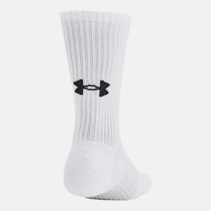 Under Armour Training Cotton Crew Socks (3 Pairs) White Under Armour Training Cotton Crew Socks (3 Pairs) White image number 1