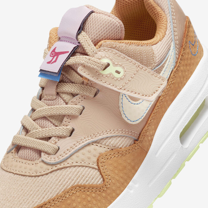 Nike Kids' Air Max 1 SE EasyOn Shoes Beige Nike Kids' Air Max 1 SE EasyOn Shoes Beige image number 6