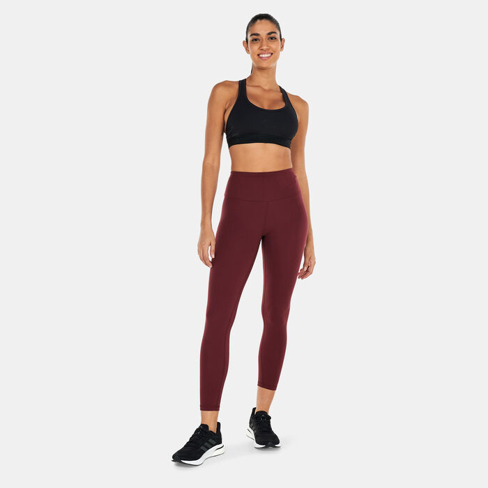 adidas Women's Yoga Essentials High-Waisted Leggings Maroon adidas Women's Yoga Essentials High-Waisted Leggings Maroon image number 2