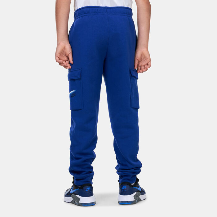 Nike Kids' Sportswear Fleece Graphic Cargo Trousers Blue image number 1