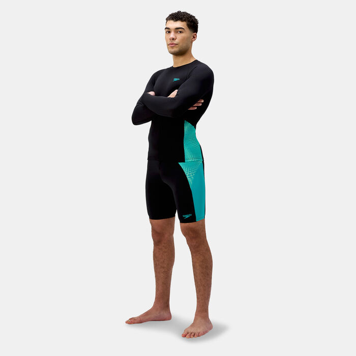 Speedo Men's Endurance+ Splice Swimming Rashguard Black Speedo Men's Endurance+ Splice Swimming Rashguard Black image number 2