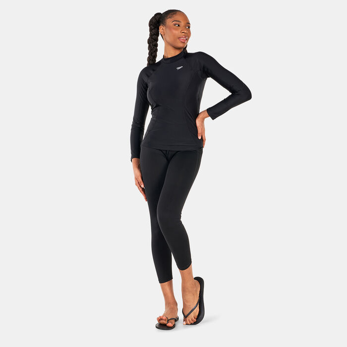 Speedo Women's Logo Long-Sleeve Rashguard Black Speedo Women's Logo Long-Sleeve Rashguard Black image number 2
