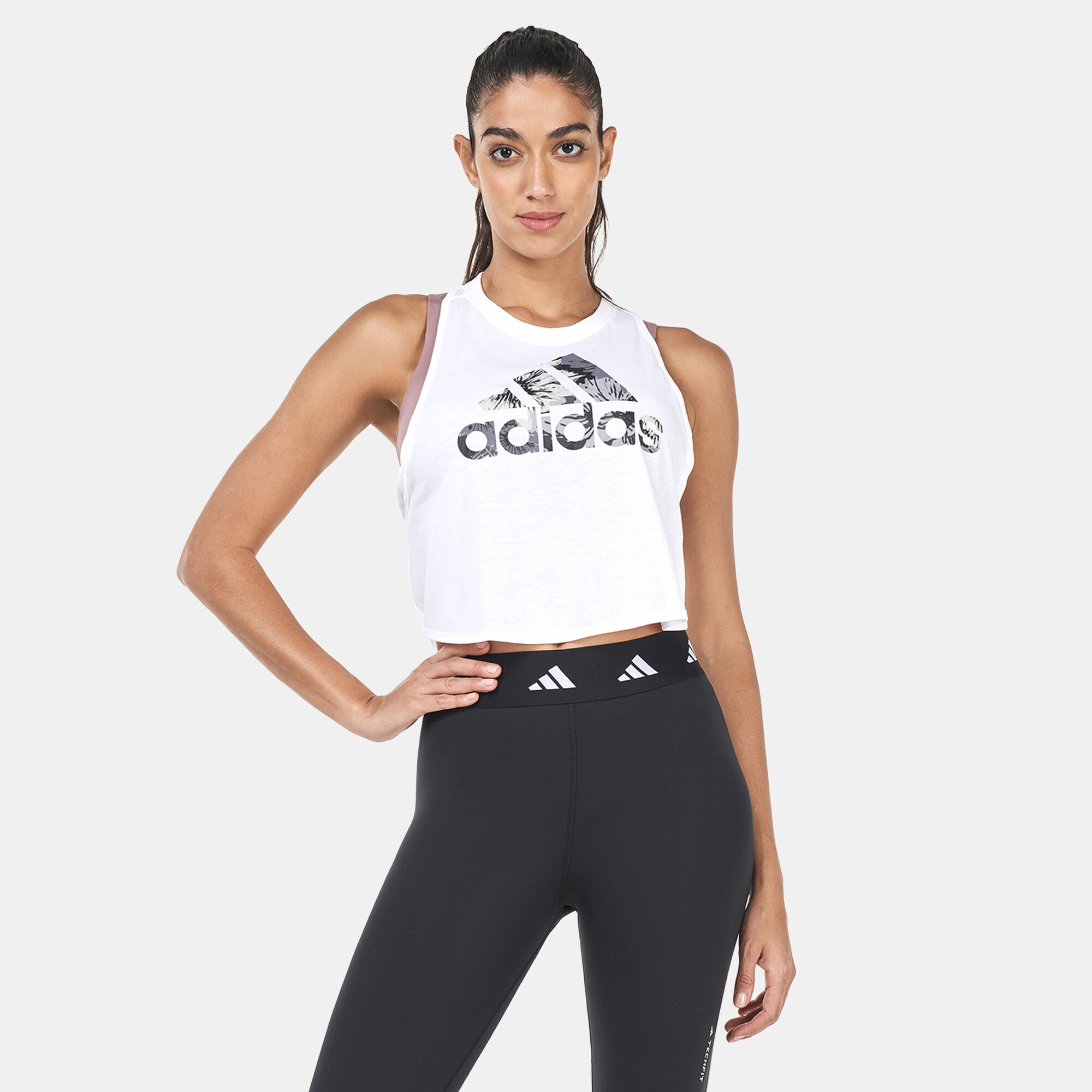 Floral adidas tank top top