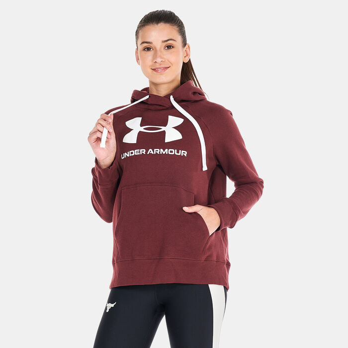 Under Armour Women's UA Rival Fleece Logo Hoodie Red image number 0