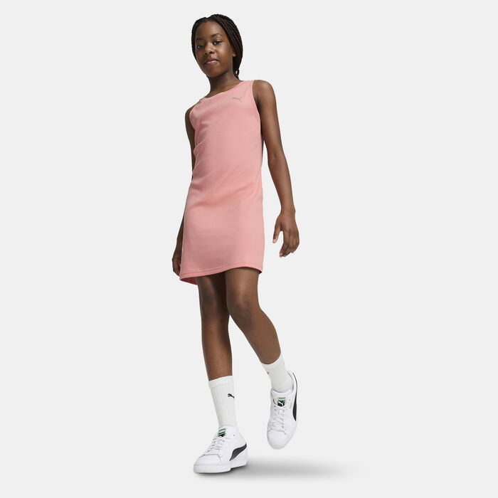 PUMA Kids' Butterfly Vibe Ribbed Tank Dress Pink image number 2