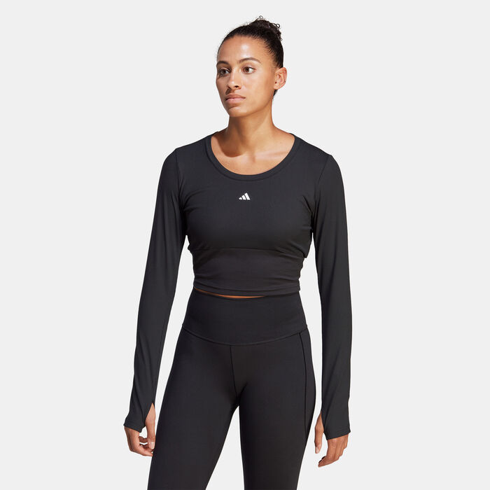 adidas Women's Studio Long-Sleeve Top Black adidas Women's Studio Long-Sleeve Top Black image number 0