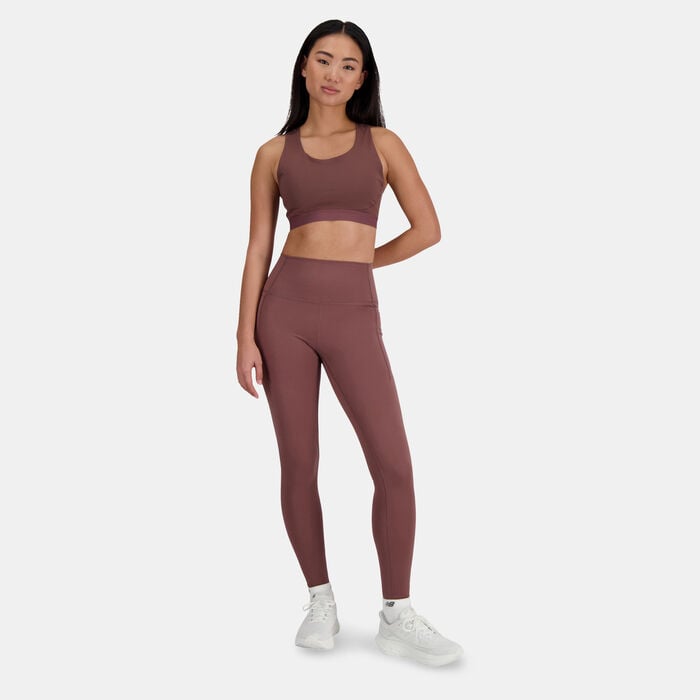 New Balance Women's Sleek Medium-Support Sports Bra White New Balance Women's Sleek Medium-Support Sports Bra White image number 5