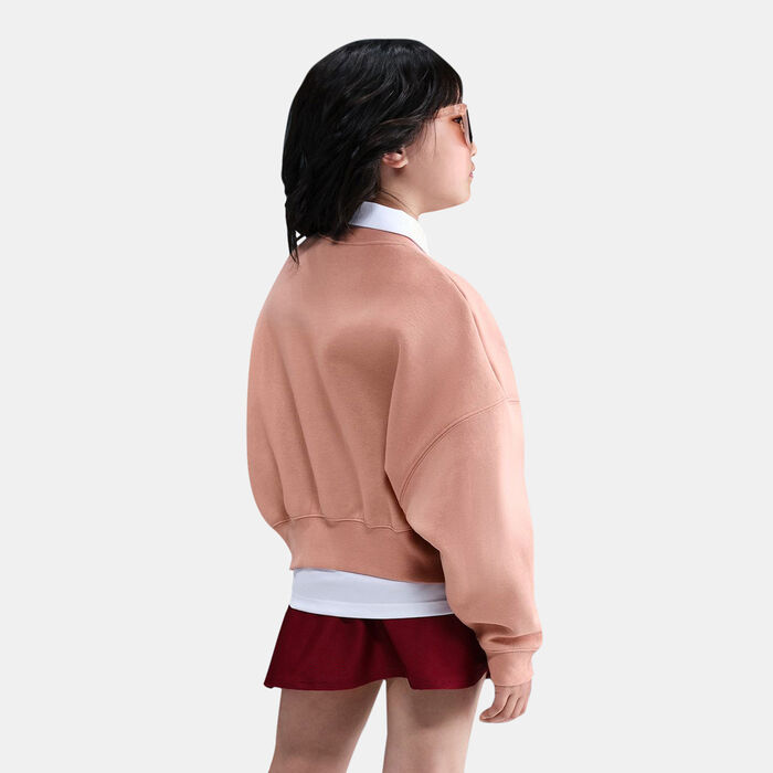 Nike Kids' Sportswear Trend Fleece Cropped Hoodie Pink Nike Kids' Sportswear Trend Fleece Cropped Hoodie Pink image number 1