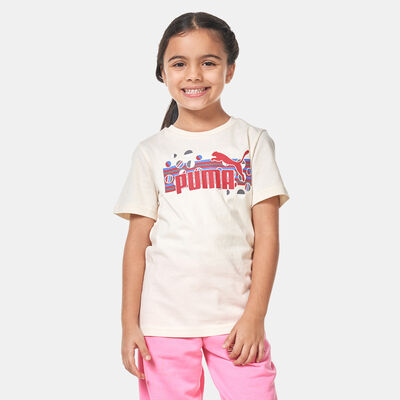 PUMA Kids' ESS+ Summer Camp T-Shirt Beige
