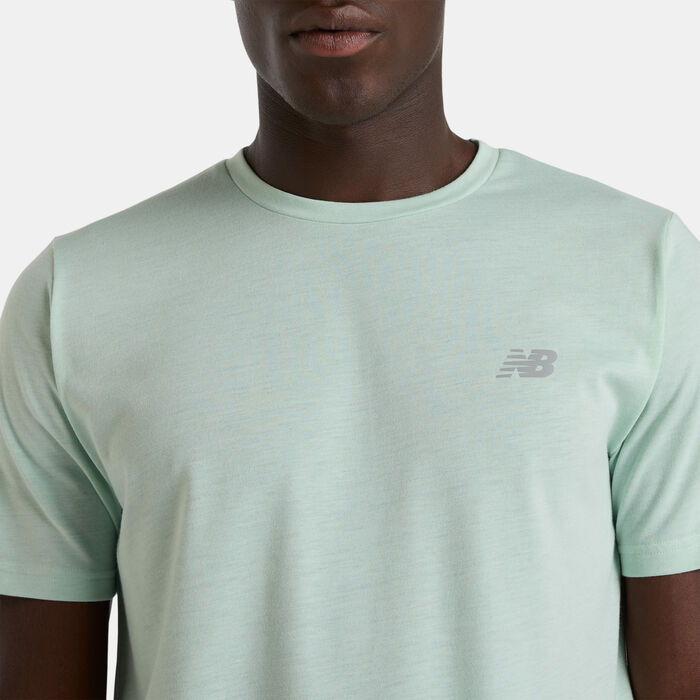 New Balance Men's Sport Essentials Heathertech T-Shirt Green image number 3