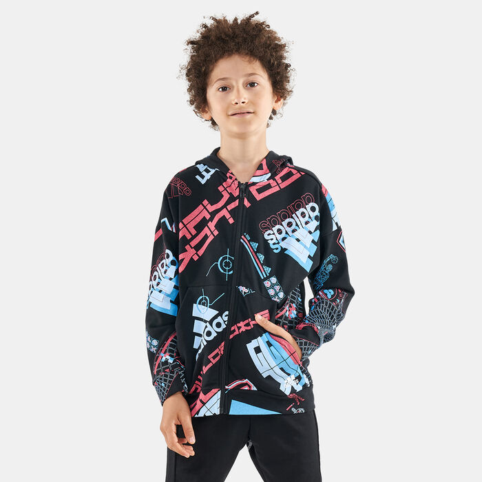 adidas Kids' ARKD3 Relaxed Graphic Full-Zip Hoodie Multi-Color adidas Kids' ARKD3 Relaxed Graphic Full-Zip Hoodie Multi-Color image number 0