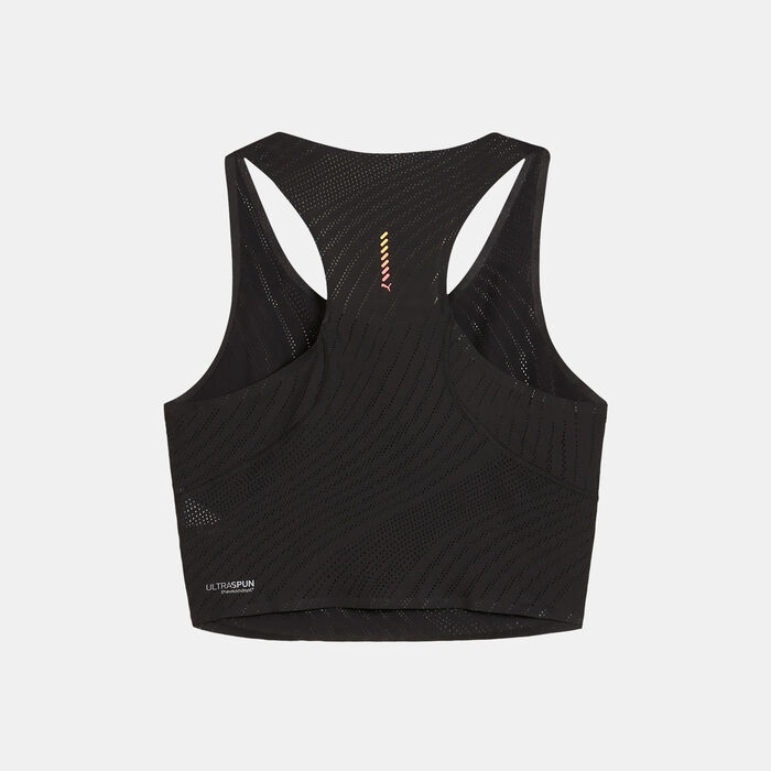 PUMA Women's RUN ULTRASPUN Running Crop Top Black image number 1