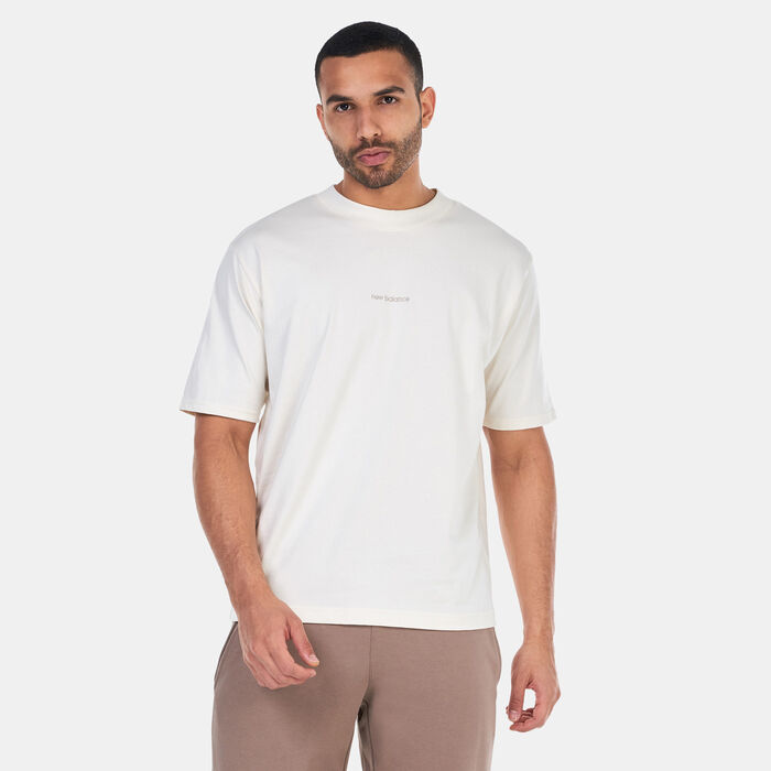 New Balance Men's Athletics Linear T-Shirt Beige New Balance Men's Athletics Linear T-Shirt Beige image number 0