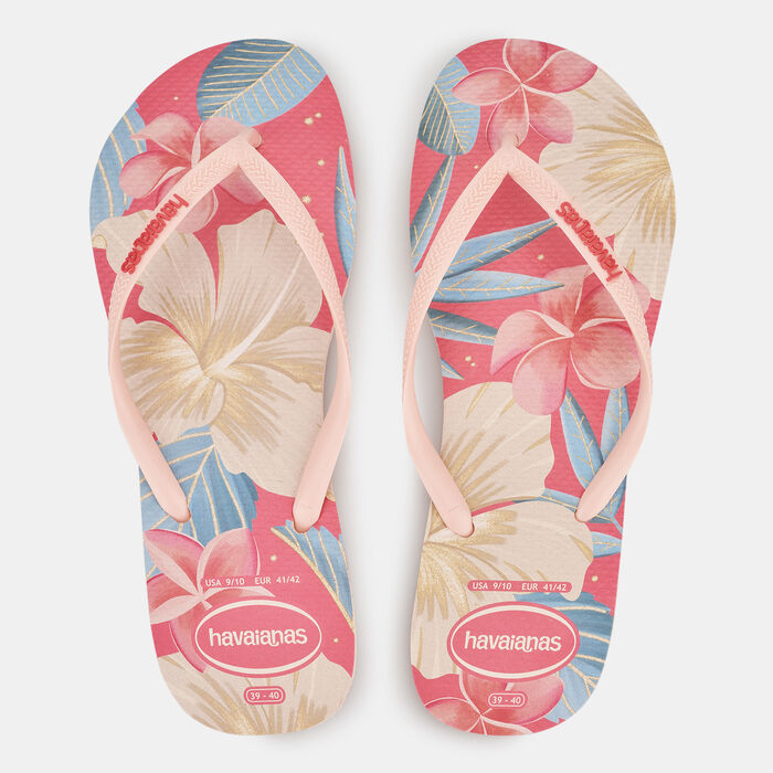 Havaianas Women's Slim Floral Flip Flops Pink Havaianas Women's Slim Floral Flip Flops Pink image number 0