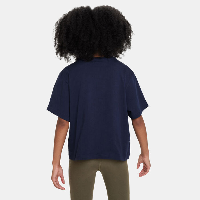 Nike Kids' Sportswear Boxy T-Shirt Blue Nike Kids' Sportswear Boxy T-Shirt Blue image number 1
