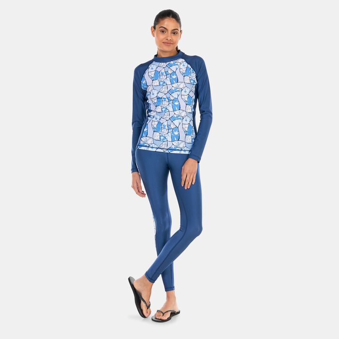 COEGA Women's Printed Long Sleeve Rashguard Blue COEGA Women's Printed Long Sleeve Rashguard Blue image number 2