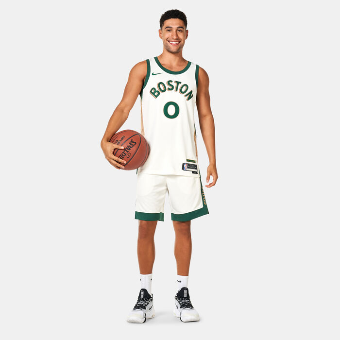 Nike Men's NBA Boston Celtics City Edition Dri-FIT Swingman Basketball Shorts - 2023/24 Ivory Nike Men's NBA Boston Celtics City Edition Dri-FIT Swingman Basketball Shorts - 2023/24 Ivory image number 2
