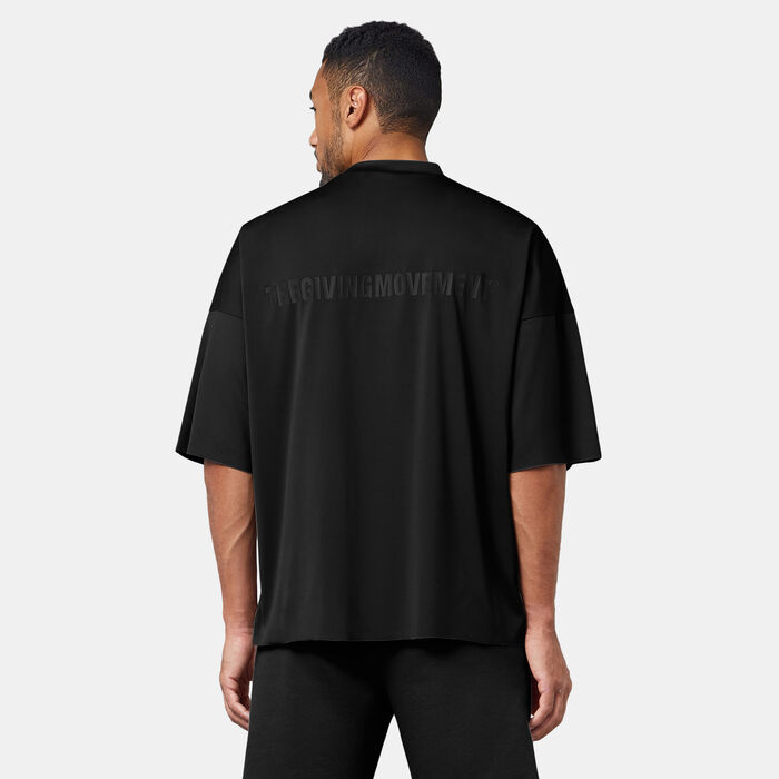 The Giving Movement Men's Exaggerated Sleeve Reflective T-Shirt Black The Giving Movement Men's Exaggerated Sleeve Reflective T-Shirt Black image number 1