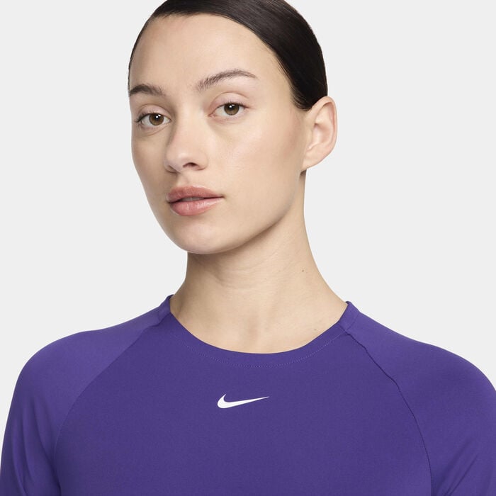 Nike Women's Pro Dri-FIT Crop Top Purple Nike Women's Pro Dri-FIT Crop Top Purple image number 2