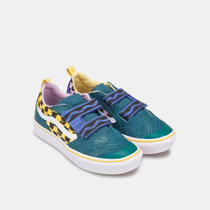Vans Kids' x Crayola ComfyCush New Skool Velcro Unisex Shoe Green Vans Kids' x Crayola ComfyCush New Skool Velcro Unisex Shoe Green image number 1