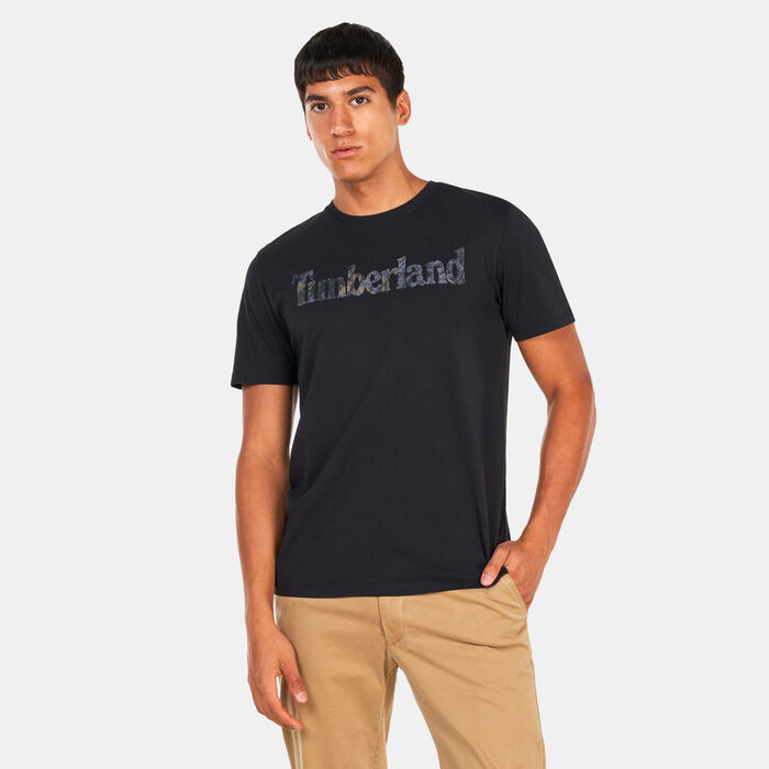 Timberland Men's Linear Logo Seasonal Camo T-Shirt Black Timberland Men's Linear Logo Seasonal Camo T-Shirt Black image number 0