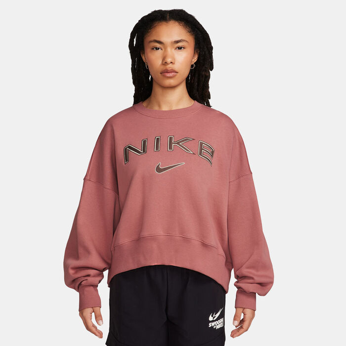 Nike Women's Sportswear Phoenix Fleece Logo Sweatshirt Blue Nike Women's Sportswear Phoenix Fleece Logo Sweatshirt Blue image number 0