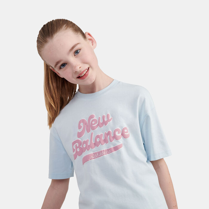 New Balance Kids' Script Graphic T-Shirt Blue image number 3