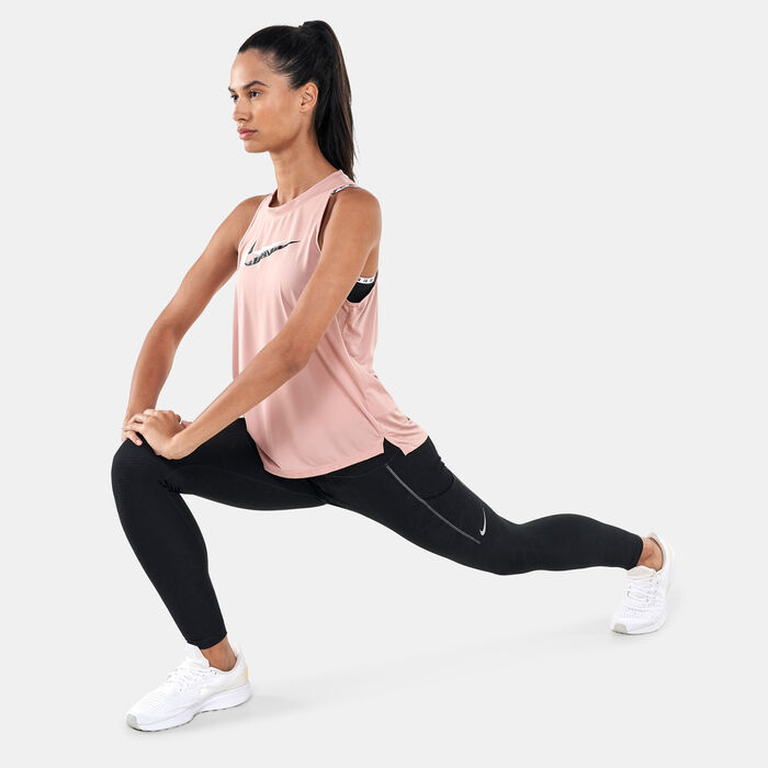 Nike Women's Dri-FIT Swoosh Running Tank Top Peach Nike Women's Dri-FIT Swoosh Running Tank Top Peach image number 2