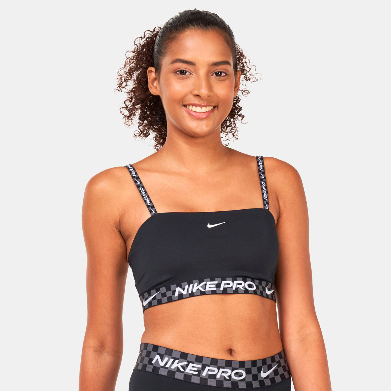 Women s Pro Indy Dri FIT Light Support Bandeau Sports Bra Black Nike in KSA SSS