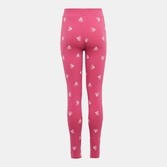 adidas Kids' Brand Love Print Leggings Pink adidas Kids' Brand Love Print Leggings Pink image number 1