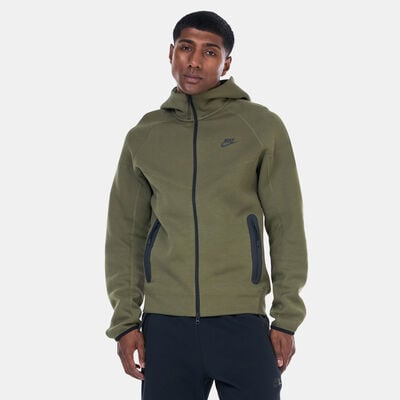 Nike Men's Sportswear Tech Fleece Windrunner Full-Zip Hoodie Green Nike Men's Sportswear Tech Fleece Windrunner Full-Zip Hoodie Green