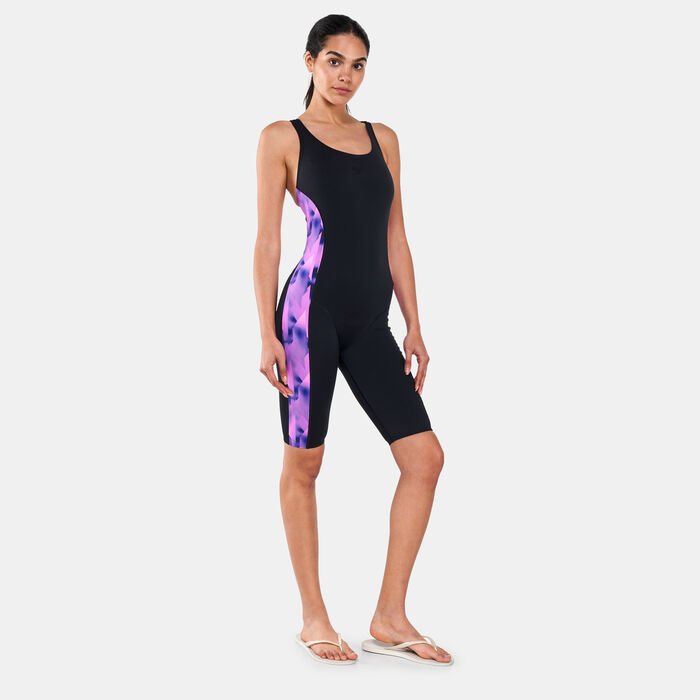 Speedo Women's Leaderback Kneelength Swimsuit Black Speedo Women's Leaderback Kneelength Swimsuit Black image number 0