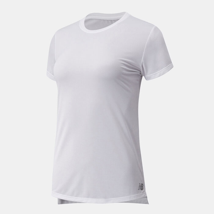 New Balance Women's Core Running T-Shirt White New Balance Women's Core Running T-Shirt White image number 1
