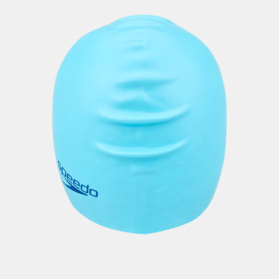 Speedo Kids' Plain Moulded Silicone Swim Cap Blue