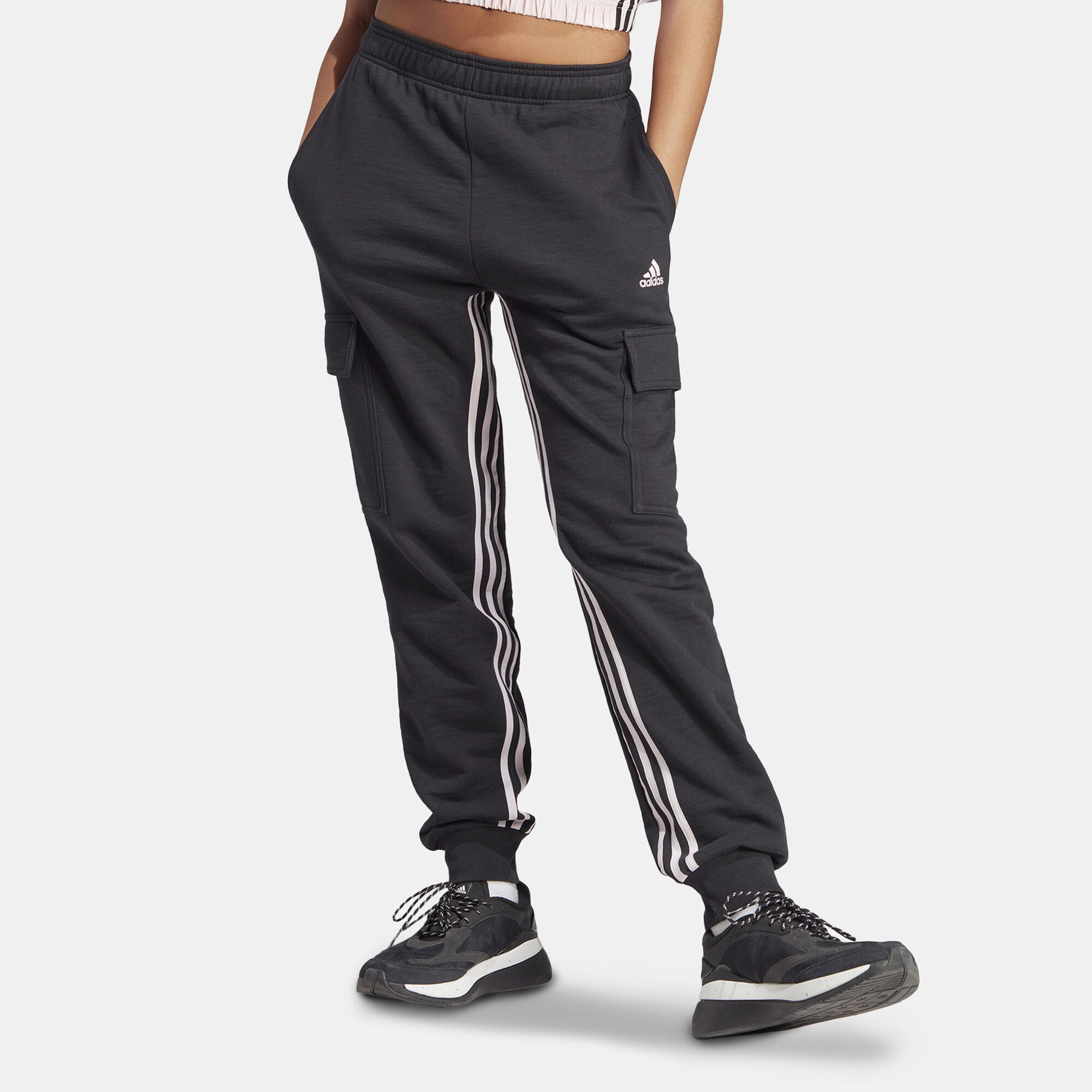 Women s Dance 3 Stripes High Waisted Tapered Cargo Joggers