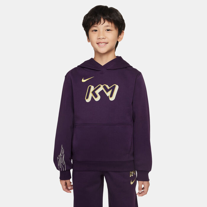 Nike Kids' Kylian Mbappe Club Fleece Hoodie Purple image number 0