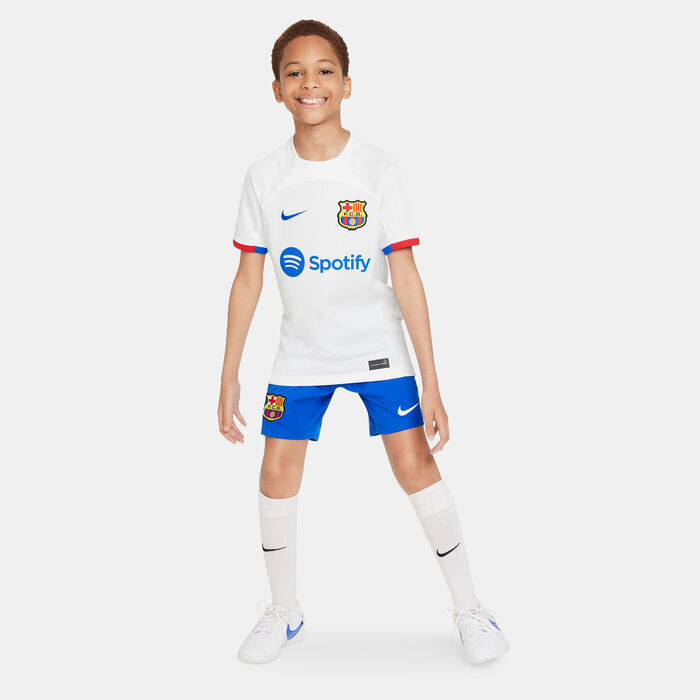 Nike Kids' FC Barcelona Dri-FIT Stadium Away Football Jersey - 2023/24 (Older Kids) White image number 2