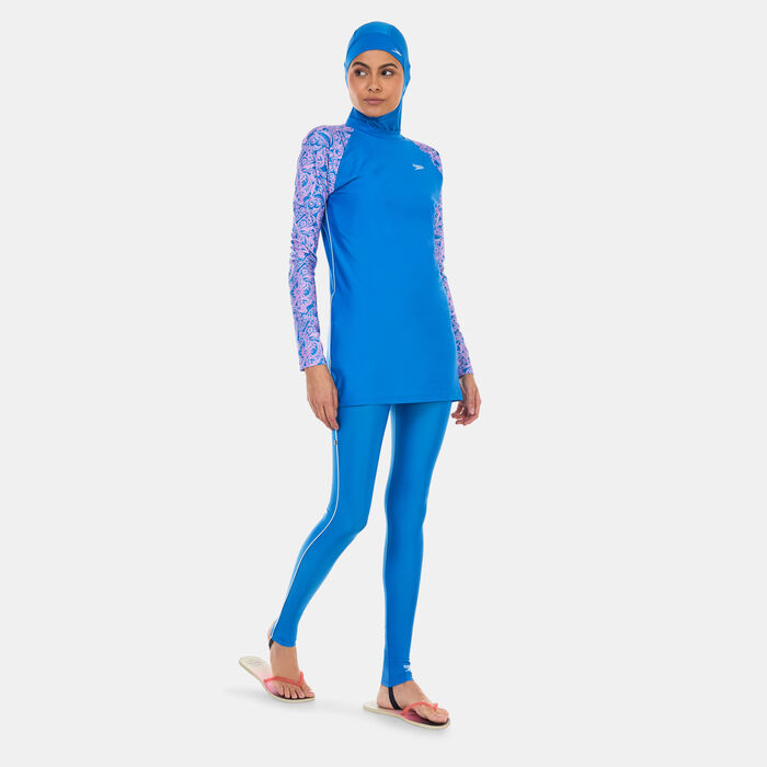 Speedo Women's Modest 3-Piece Swimsuit Blue image number 0