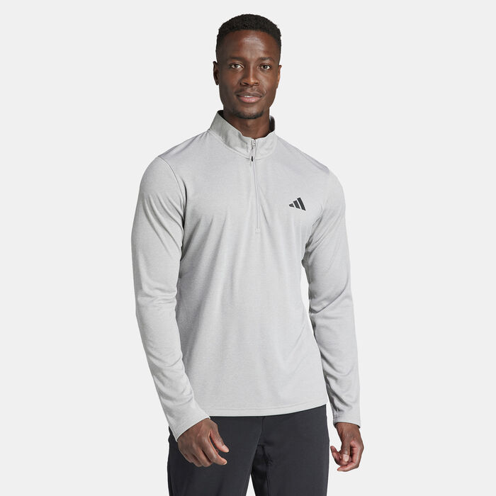 adidas Men's Train Essentials Training 1/4-Zip Top Grey image number 0