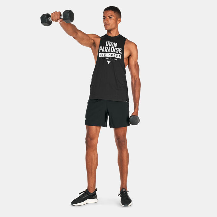 Under Armour Men's Project Rock Iron Muscle Tank Top Black Under Armour Men's Project Rock Iron Muscle Tank Top Black image number 2