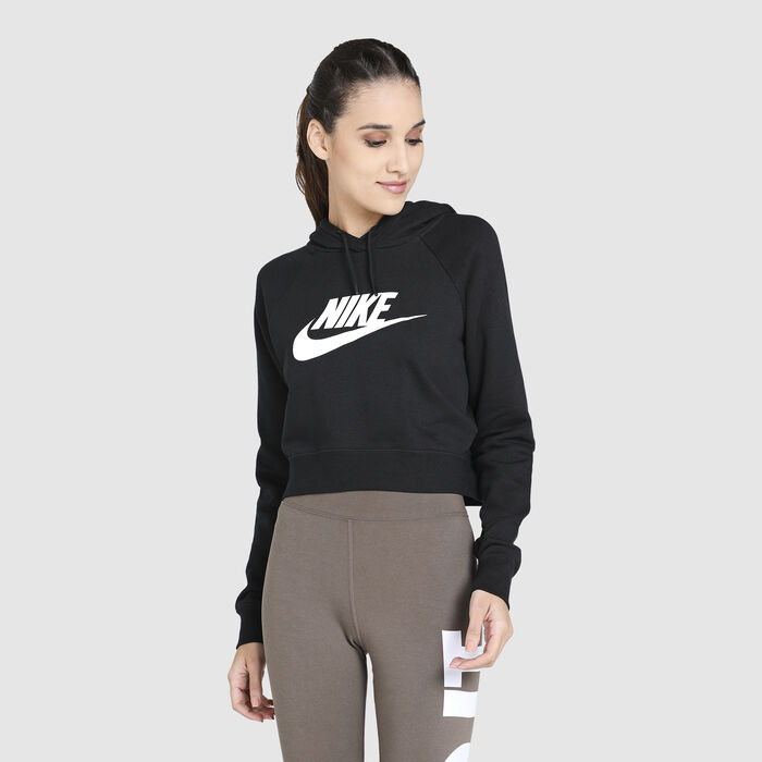 Nike Women's Sportswear Essential Cropped Hoodie Black image number 0