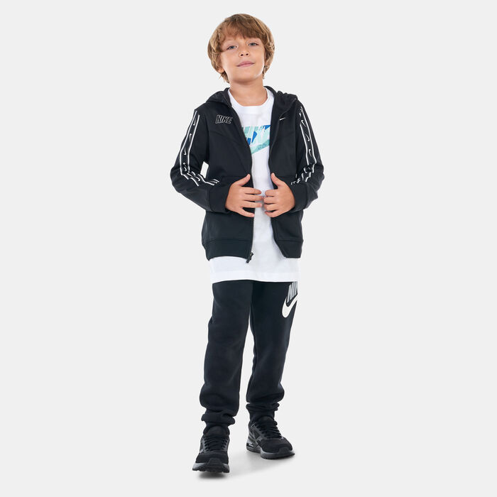 Nike Kids' Sportswear Repeat Full-Zip Hoodie (Older Kids) Black image number 2