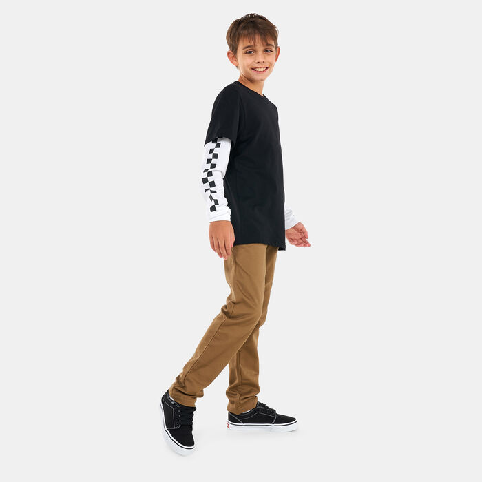 Vans Kids' Long Check Twofer T-Shirt (Older Kids) Black image number 2