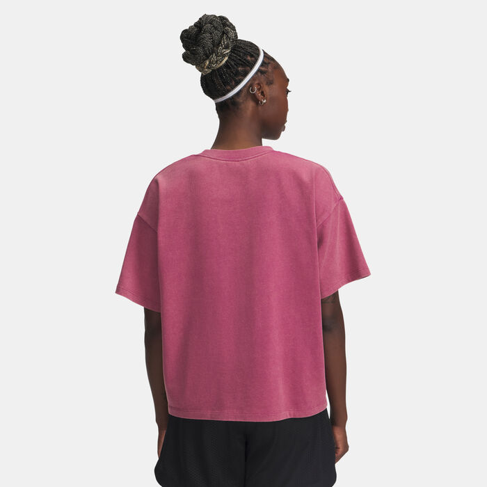 Under Armour Women's Boxy Heavyweight T-Shirt Pink Under Armour Women's Boxy Heavyweight T-Shirt Pink image number 2