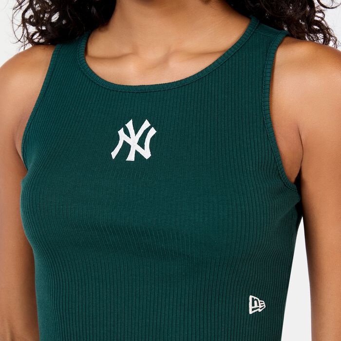 New Era Women's MLB New York Yankees Ribbed Crop Top Green image number 3