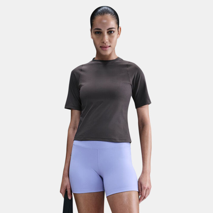 Nike Women's Zenvy Dri-FIT Rib Training Crop Top Grey Nike Women's Zenvy Dri-FIT Rib Training Crop Top Grey image number 0