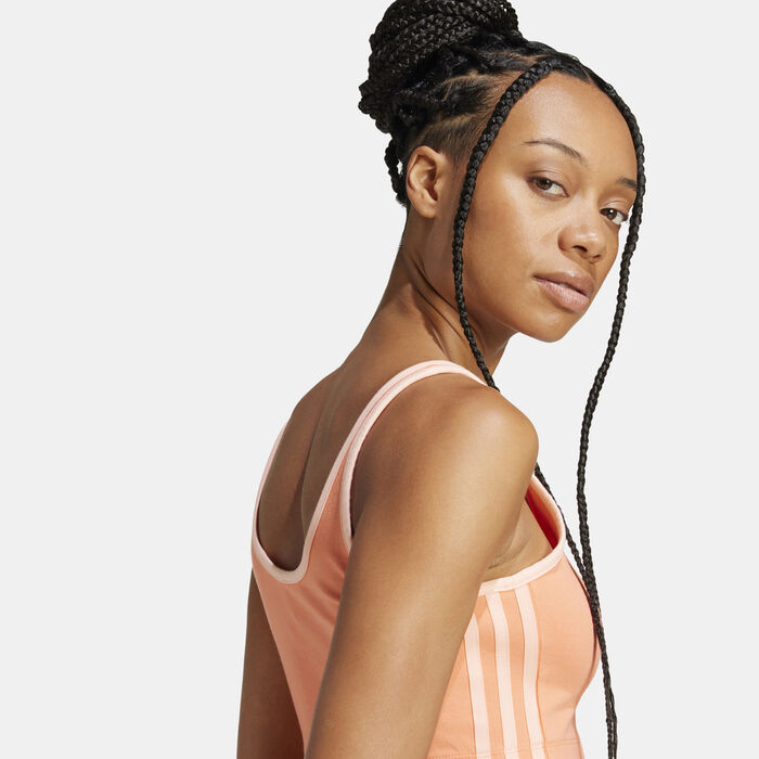 adidas Originals Women's Adicolor 3-Stripes Crop Top Orange image number 4