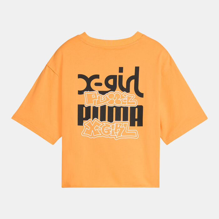 PUMA Women's x X-GIRL T-Shirt Orange PUMA Women's x X-GIRL T-Shirt Orange image number 1
